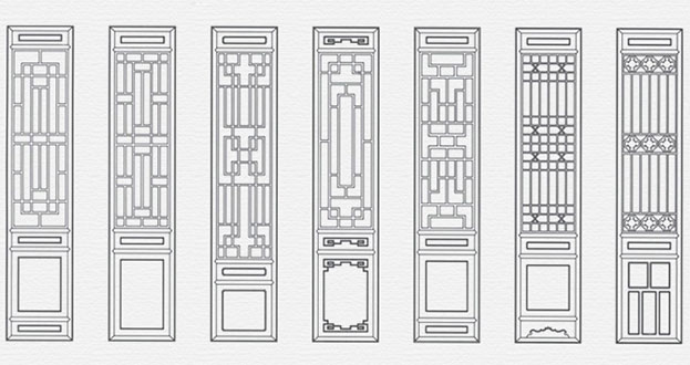 雁峰常用中式仿古花窗图案隔断设计图